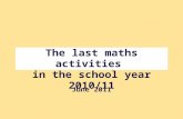 The last maths activities in the school year