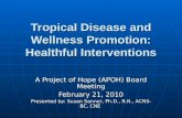 Tropical Disease And Wellness Promotion Healthful Interventions