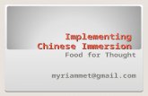 Met Implementing Chinese Immersion