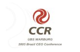 Ubs warburg conferência ceo brasil 2003