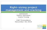 Right-sizing project management and tracking