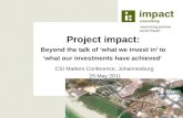 Making csi matter   project impact - j rangasami