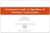 Comparative study of algorithms of nonlinear optimization