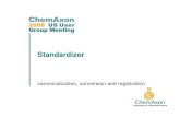 Standardizer, canonicalization and chemical business rules for structure database handling: US UGM 2008