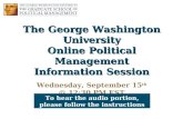 GW Online Political Management Sept 15th Information Session