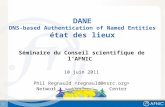 Etat des Lieux DANE (DNS Based Authentication of Named Entities)