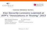 Caveon Webinar Series: Key Security Lessons Learned at ATP's Innovations in Testing conference 2013