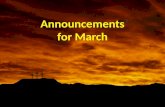 Announcements for march 2014 2