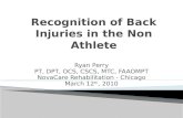 Recognition of Back Injuries in the Non Athletic Population