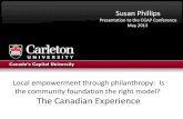 The Canadian Experience. Susan Phillips