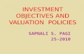 Investment objectives and valuation  policies chap 6 and 6a