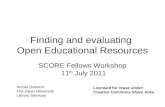 Finding and evaluating OER July 2011   Nicola Dowson