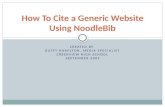 How To Cite a Generic Website Using NoodleBib