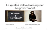 La qualità dell’e-learning per l’e-government
