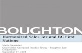Harmonized Sales Tax and BC First Nations