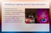 Wedding lighting and its specialization