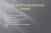 Publicity Rights in India- A Presentation by Dr. Kalyan C. Kankanala