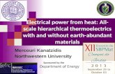 Electrical power from heat: All-scale hierarchical thermoelectrics with and without earth-abundant materials.