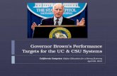 Governor Brown's Performance Targets for UC & CSU