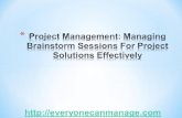 Project Management  Managing Brainstorm Sessions For Project Solutions