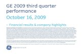 Q3 2009 Earning Report of General Electric