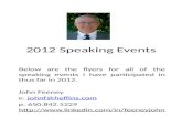 2012 Speaking Events