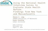 Using the National Health Interview Survey to Evaluate State Health Reform: Findings from New York and Massachusetts
