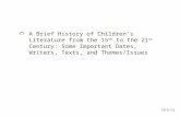 Chl207 lecture #1 a brief history of child lit from the 15th to 21st century
