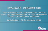 Evaluate prevention (Washington 2003)