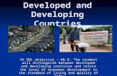Developed and developing countries lecture