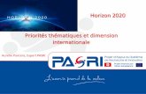 Priorités thématiques et dimension internationale du projet H2020
