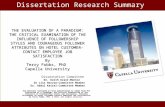 Evaluation Of A Paradigm Presentation Dissertation Research Summary