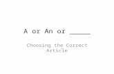A, an or   ___?