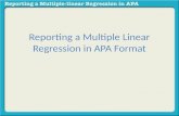Reporting a multiple linear regression in apa