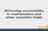 Achieving accessibility in mathematics and scientific fields