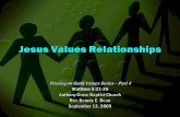 Jesus Values Relationship