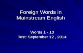 Foreign Words 1 - 10