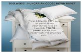 Edleweiss goose down duvet and pillows