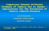 Comparison Between Different Pathways of Tobacco Use in Sweden – Implications for the Prevention of Tobacco Induced Diseases