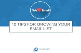 10 Tips for Growing Your Email List (webinar slides)