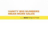 Vanity 800 Numbers Mean More Sales