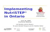 Implementing NutriSTEP Ontario - June 09 Webinar