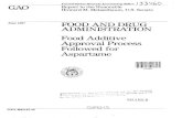 FDA:  Food Additive Approval Process Followed for Aspartame