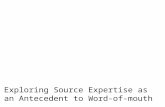 Source Expertise as an Antecedent to Word-of-Mouth