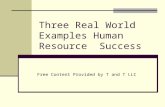 Three Real World Examples Human Resource  Successes