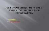Distinguishing different types of sources of information