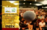 All or nothing; Getting things right during the final presentation_ Tina Altieri