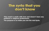 The Syria that you dont know