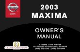 2003 MAXIMA OWNER'S MANUAL