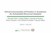 Virtual Communities of Practice in Academia: An Automated Discourse Analysis